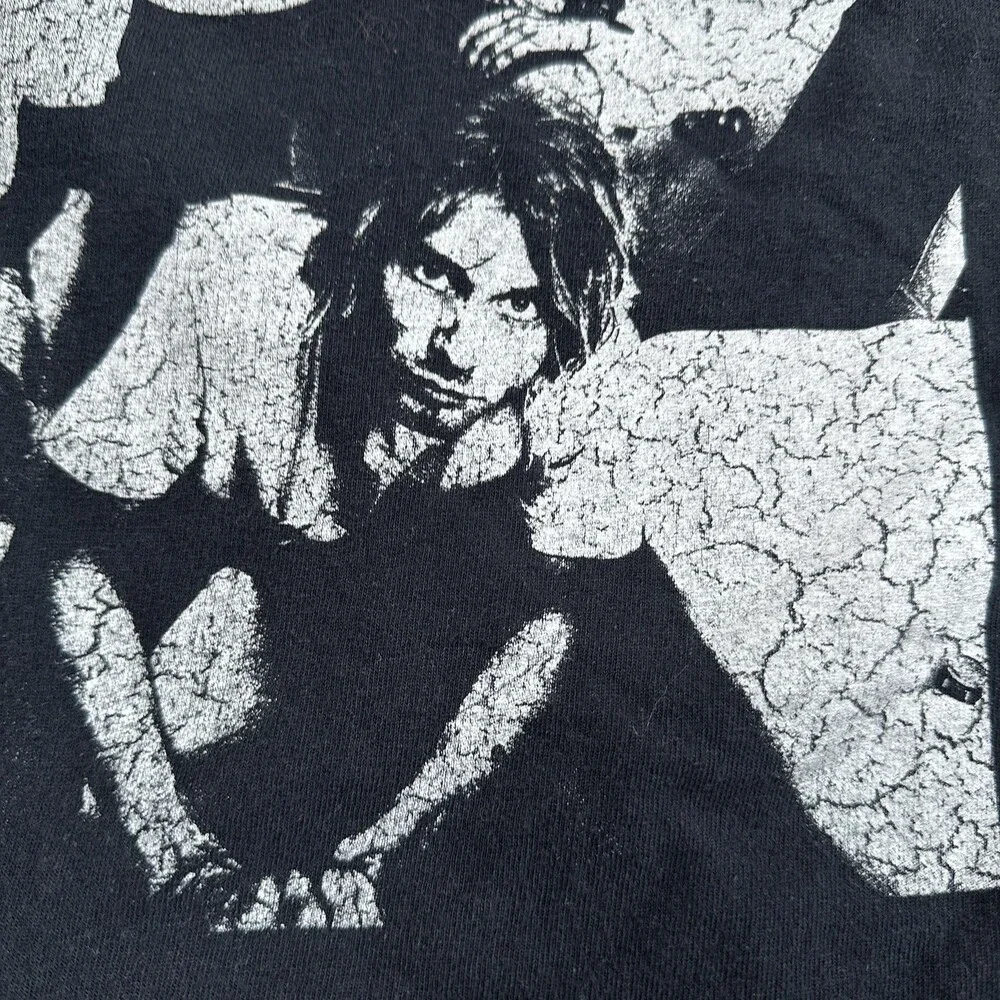 Nirvana Shirt Mens Extra Large Black Band Rock Music Graphic Cracked Print Tee